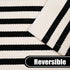 Collive Black and White Striped Door Mat, 27.5" x 43.3", Reversible Washable Front Porch Rug for Indoor Outdoor