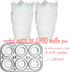 Large size White Tulip Baking Cups 2-1/4"(Base diameter) x 4"(Wall height) Greaseproof paper baking cupcake Muffin liners, Case of 130 pcs