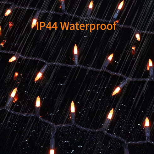 Bulb 100 Brown Wire,Orange,Incandescent Mini String Lights for Indoor Halloween Tree Home Party Festival Decoration