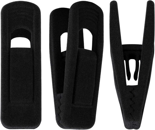 Trgowaul Thin Velvet Hangers Clips, Strong Finger Clips for Pants (20pc, Black)