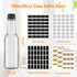 35 Pack 5 oz Woozy EkkoVla Clear Glass Hot Sauce Bottle with Black Caps and Orifice Reducers, Clear Bottles Empty Wine