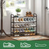 kiplant Closet, 4-Tier_Long) Metal Shoe Rack, Expandable Metal Shoe Rack for Entryway & Hallway (Brown