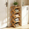 YYW Shoe Rack, Foldable Bamboo Shoes Shelf, Freestanding Shoe Storage Organiser for