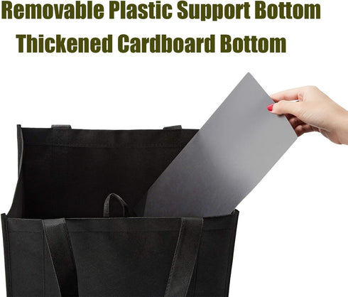 NERUB 10 Pack 40 lbs Reusable Reinforced Handle Grocery Bags - Heavy Duty Large Shopping Totes with Thick Plastic