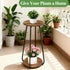 2 Plant Stand Indoor, Tier Plant Shelf Pedestal Stand Flower Stand, Metal Wood Plant Stands for Indoor Plants Living