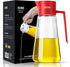 CCKO 19oz Glass Olive Oil Dispenser Bottle, Auto Flip Spout, No Drip Cooking Oil Dispenser for Soy Sauce, Vinegar