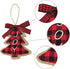 Ivenf Christmas Decorations Indoor Tree Ornaments - 8pcs Red Black Buffalo Plaid Burlap Farmhouse Ornaments for Home