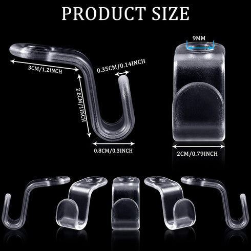 Jetec 48 Pieces Clear Clothes Hanger Connector Hooks, Cascading Connection Clips for Clothes Closet Organization
