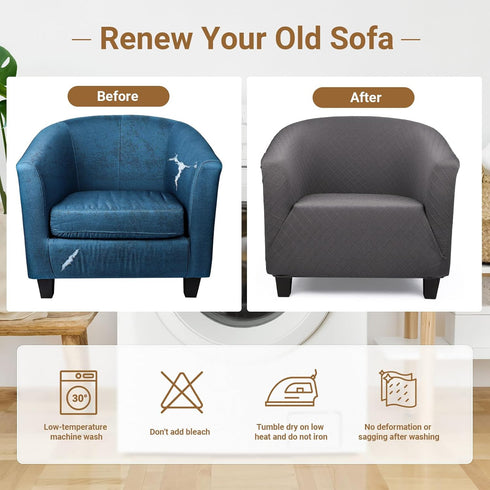 1 Barrel Chair Covers Slipcover, Piece High Stretch Club Chair Slipcover with Arms, Chair Slipcover Soft Armchair Sofa