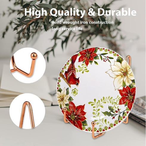 3 Pack 6 Inch Iron Cookbook Stand, Plate Holder Display Stand for Pictures, Photo Frames, Books