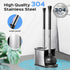 Set: 2 1 HAMITOR Toilet Plunger and Brush in Stainless Steel Rustproof Combo with Deep Cleaning Curved Bristles - Heavy
