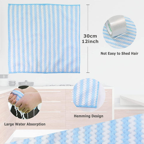Choicy 10 Pack 1212in Microfiber Cleaning Cloth Absorbent Kitchen Towels Dish Cloths Washable Reusable Cleaning Rags