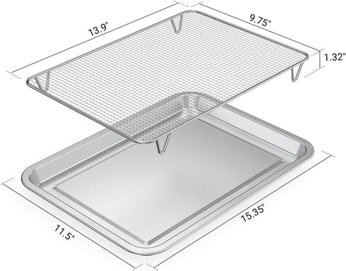 only fire Stainless Steel Baking Sheet with Rack, Roasting Pans for Smokers and Pellet Grills, Great Kitchen Accessories