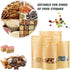 100 Pcs Resealable Stand Up Kraft Paper Bags with Window for Packaging Products, Zip Lock Food Storage