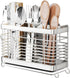 Utensil Holder with 3 Compartments, Stainless Steel Drying Rack, Dish Drainer for Kitchen Counter, Silverware Organizer