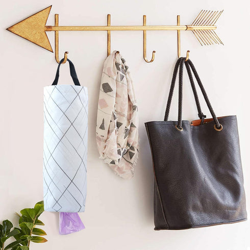 Sulimy 3pcs 3 2) Plastic Bag Holder Dispensers Folding Garbage Bags Hanging Storage Bag Cotton Linen Fabric Trash bags