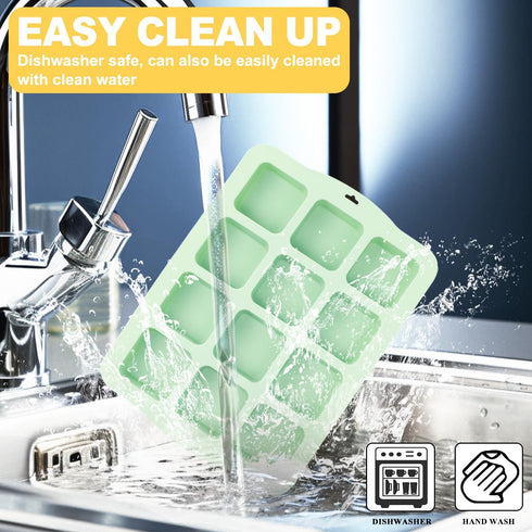 Silicone Brownie Pan with Dividers, 2 Set Non-Stick Baking Molds for Brownie Bites, Fudges, Keto Fat Bombs (12-Cavity)