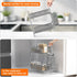 LEMIKKLE Spice Rack Organizer for Kitchen Counter, Metal Storage for Spices and Seasonings with Side Basket (Grey)