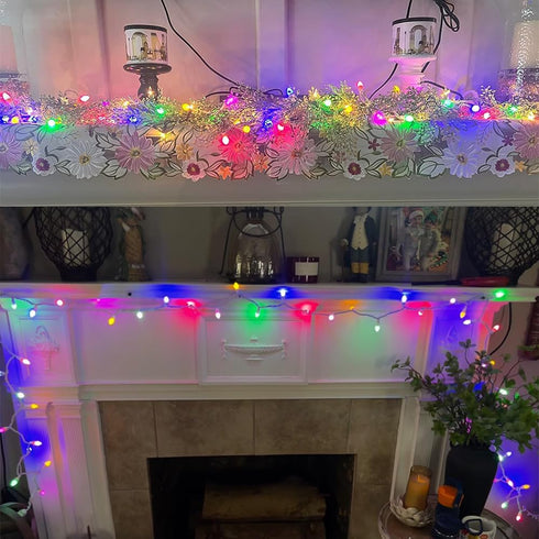 2 Pack 27FT 100 GlowVibe Easter Lights Total LED Multi Color White Wire Glass Mini Egg-Shaped String Lights Plug
