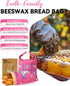 Brezlio 2 Pack Beeswax Bread Bags Reusable for Homemade Sourdough - Large Cotton Bread Storage Bags - Keeps Bread Fresh