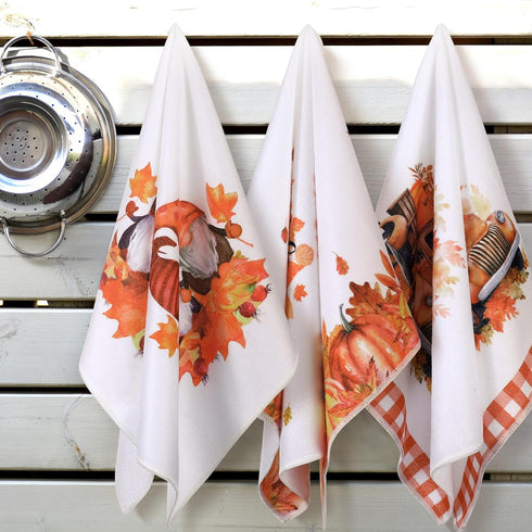 6 15.75'' 23.62''(Yellow,Maple Bencailor Pcs Thanksgiving Kitchen Towels Fall Pumpkins Dish Towels Maple Leaf Tea