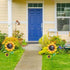 YEAHOME 2 Pack Garden Decor, 22.4“ Sunflower Garden Stakes, Metal Flowers with Shaking Head for Outdoor Decoration