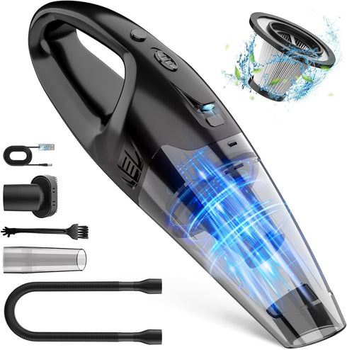Handheld Vacuum Cordless Rechargeable with LED Light, Car Vacuum Portable Cordless, Hand