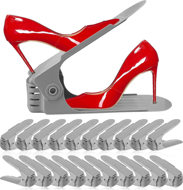Shoe Slots Organizer 20 Pack - Shoe Stackers for a Pair of Shoes, Adjustable Thickening Expandable Shoe Rack