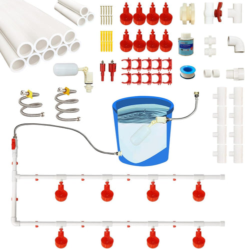 Complete Set Pipeline Automatic Chicken Waterer System with PVC Pipeline and 304