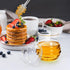 Lawei Glass Honey Jar with Dipper and Lid, 10 OZ Heat-Resistant Honey Pot, Clear Glass Container for Honey and Syrup