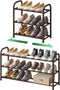 kiplant Expandable Shoe Rack for Closet, 3-Tier Shoe Organizer for Closet, Metal Adjustable