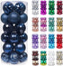 XmasExp 60mm Christmas Ball Ornaments, Shatterproof Decorations for Xmas Tree Balls, 24ct (Blue, 2.36")