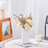 8 inch Countertop, White Ceramic Flower Vase for Pampas Grass, Small Decorative Centerpiece Ribbed Vase for Dining