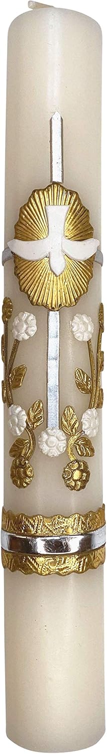 Handmade Cirio Holy Spirit with Cross Candle, Unique Gift