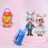 AUEAR 2 Pack Mini Suitcase Boxes, Plastic Candy Small Reception Gift Travel Case for Wedding Party Decoration (Pink &