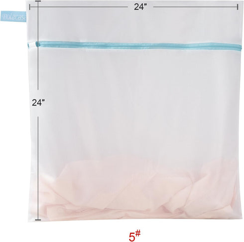 Polecasa Premium Soft Fine Mesh Laundry Bags - 2 Pack Jumbo Durable Wash Bags with Sturdy Zipper