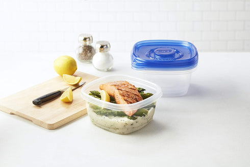 Glad GladWare Tall Entrée Food Storage Containers, Large Square Hold up to 42 Ounces, 3 Count Strong Food Holders