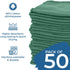 50 Pack Commercial DAN RIVER Shop Towels, Use Green Terry Cloth Rags for Cleaning Cars & Household Surfaces Well