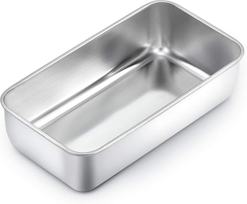 TeamFar Loaf Pan, 9¼” × 5” Stainless Steel Bread Loaf Pan for Baking Bread, Cake, Toast, Dishwasher Safe