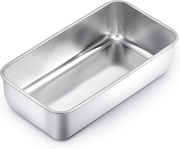 TeamFar Loaf Pan, 9¼” × 5” Stainless Steel Bread Loaf Pan for Baking Bread, Cake, Toast, Dishwasher Safe