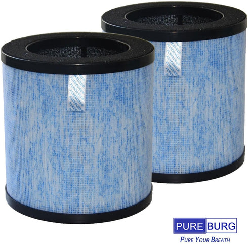 PUREBURG MJ002H Replacement Air Filter Compatible with POMORON MJ002H Air Purifier, 2-Pack H13 True HEPA