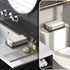 Guest Towel Holder Tray for Bathroom, Oak and Iron Napkin Holder for Powder Room, Black & Walnut