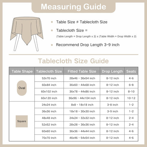 36x36 Inch Wolkemer Square Tablecloth Rustic Textured Polyester Tablecloths Washable Farmhouse Table Cover
