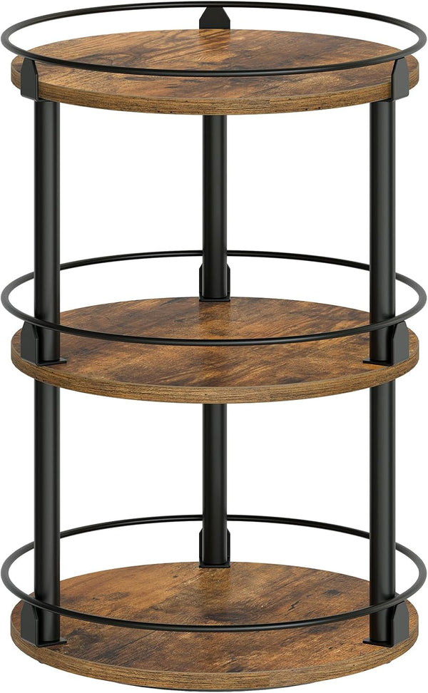 YATINEY 3-Tier Lazy Susan Organizer, Rotating Spice Rack, Spinning Organizer, Industrial Turntable