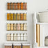 4 24 4 oz 269 Talented Kitchen Spice Rack Organizer - Stainless Steel Wall-Mounted Racks - Glass Jars & Preprinted