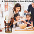 Black Kitchen Utensil Holder, 360° Rotating Caddy for Countertop, 5.2" x 6" Large Cylinder Spatula Holder