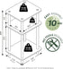 3-Tier 2-Pack, Furinno Just Turn-N-Tube End Table / Side Table / Night Stand / Bedside Table with Plastic Poles