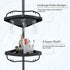 Shower Caddy Tension Pole with 4 ABS Baskets, Adjustable 56 to 125 Inch Stainless Pole for Bathroom, Black
