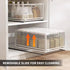 Sliding Cabinet Basket Organizer, Heavy Duty Carbon Steel Self Adhesive Slide Out Pantry Shelves for Kitchen