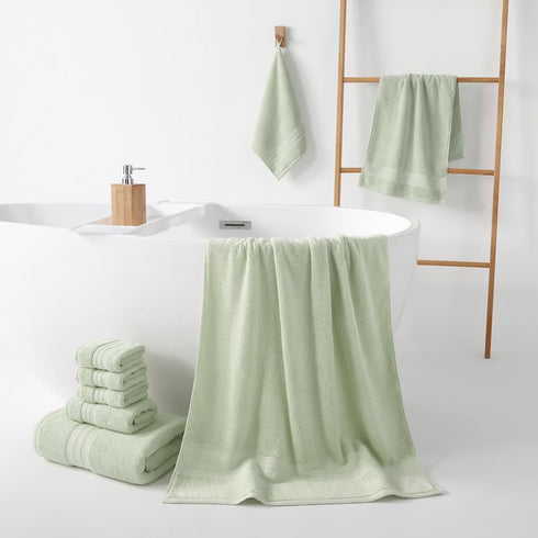 Set 8-100% Set 600 2 2 4 REDKISS Green Towel of Cotton Luxury Bath Towels for Bathroom, GSM Highly Absorbent Bathroom